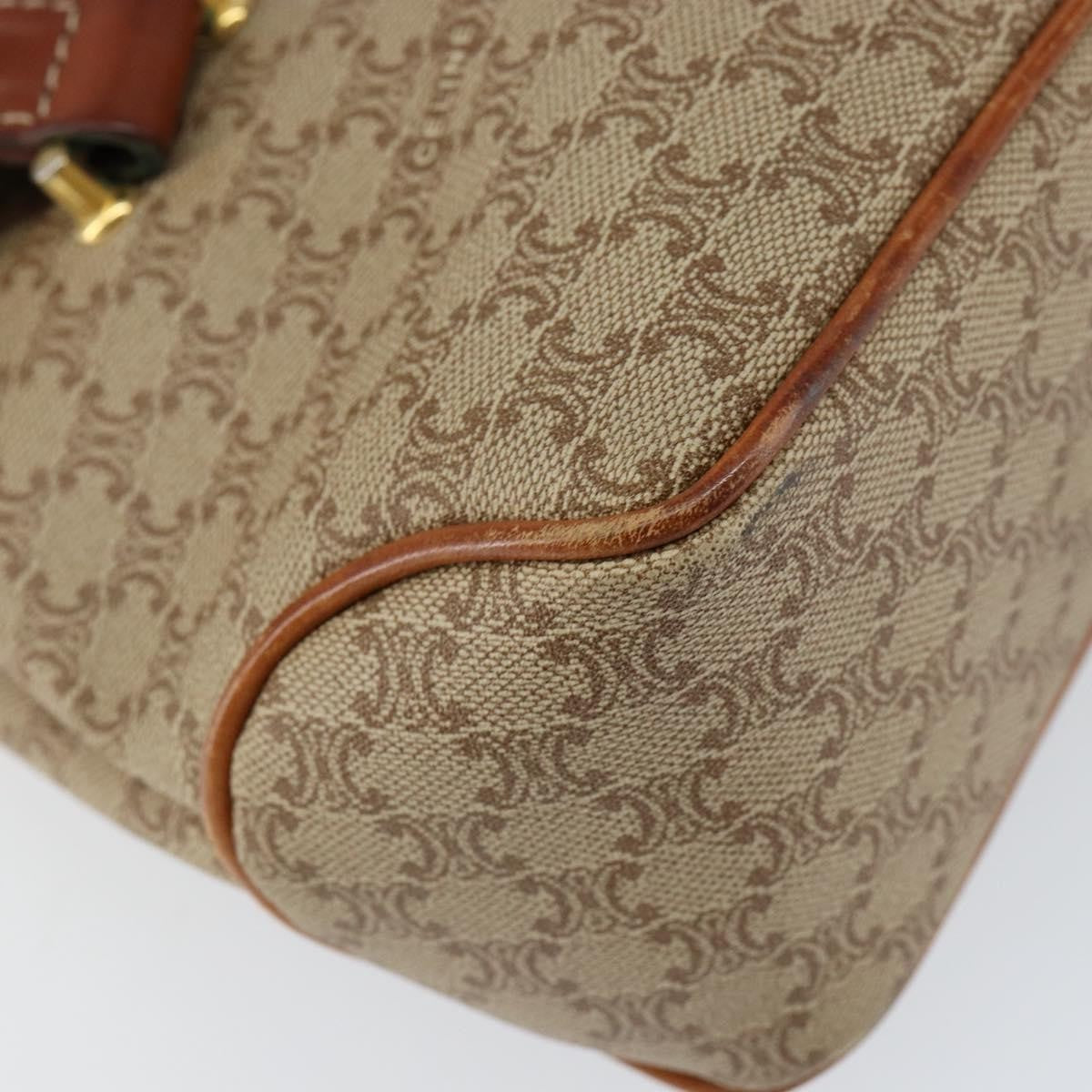 Celine Vintage Macadam Canvas and Leather, Beige, Canvas, Handbag