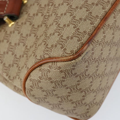 Celine Vintage Macadam Canvas and Leather, Beige, Canvas, Handbag