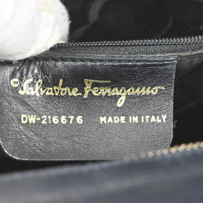 Salvatore Ferragamo Vintage Vara Bow Lizard Embossed Leather, Navy, Leather, Tote Bag