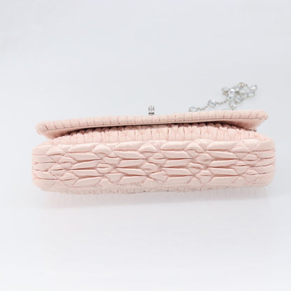 Miu Miu Crystal Full Flap Printed Calf Hair and Matelasse Leather, Pink, Satin, Shoulder Bag