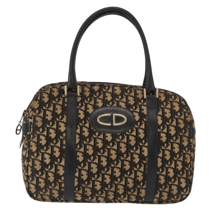 Christian Dior Vintage Trotter Romantique Boston Diorissimo Coated Canvas, Navy, Canvas, Shoulder Bag
