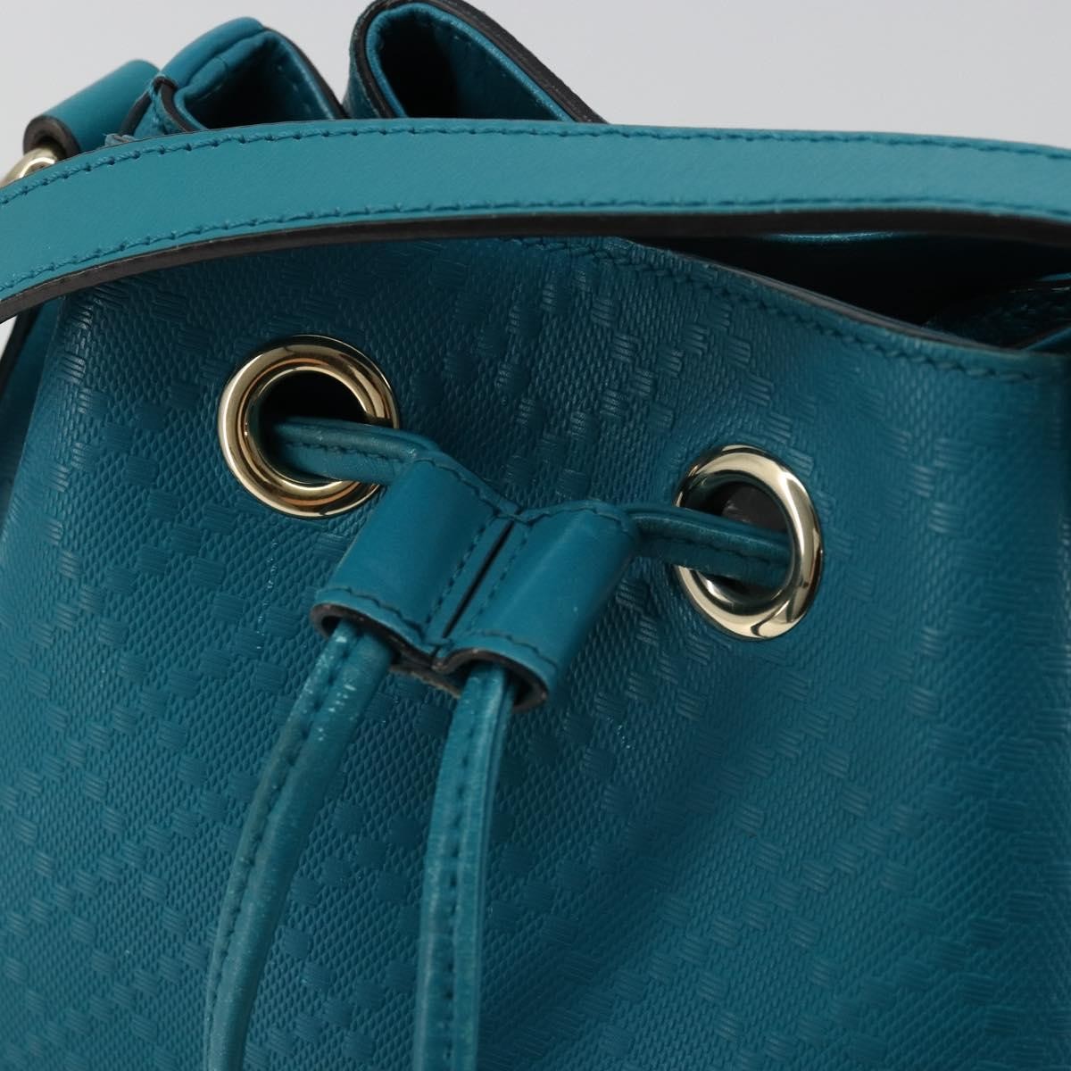 Gucci Bright Bucket Diamante Leather, Blue, Leather, Shoulder Bag