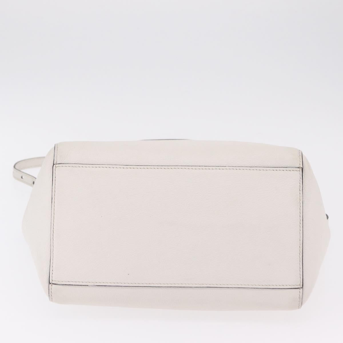 Miu Miu Madras Front Zip Leather, White, Leather, Tote Bag