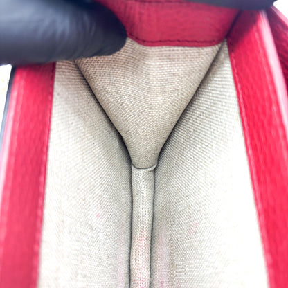 Gucci Interlocking Leather, Red, Leather, Shoulder Bag