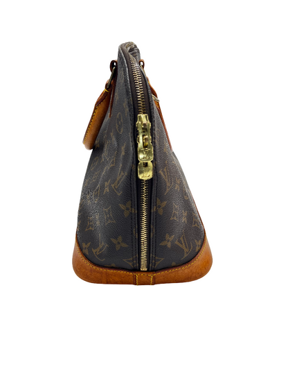 Louis Vuitton Alma Handbag Monogram Canvas, Brown, Canvas, Handbag