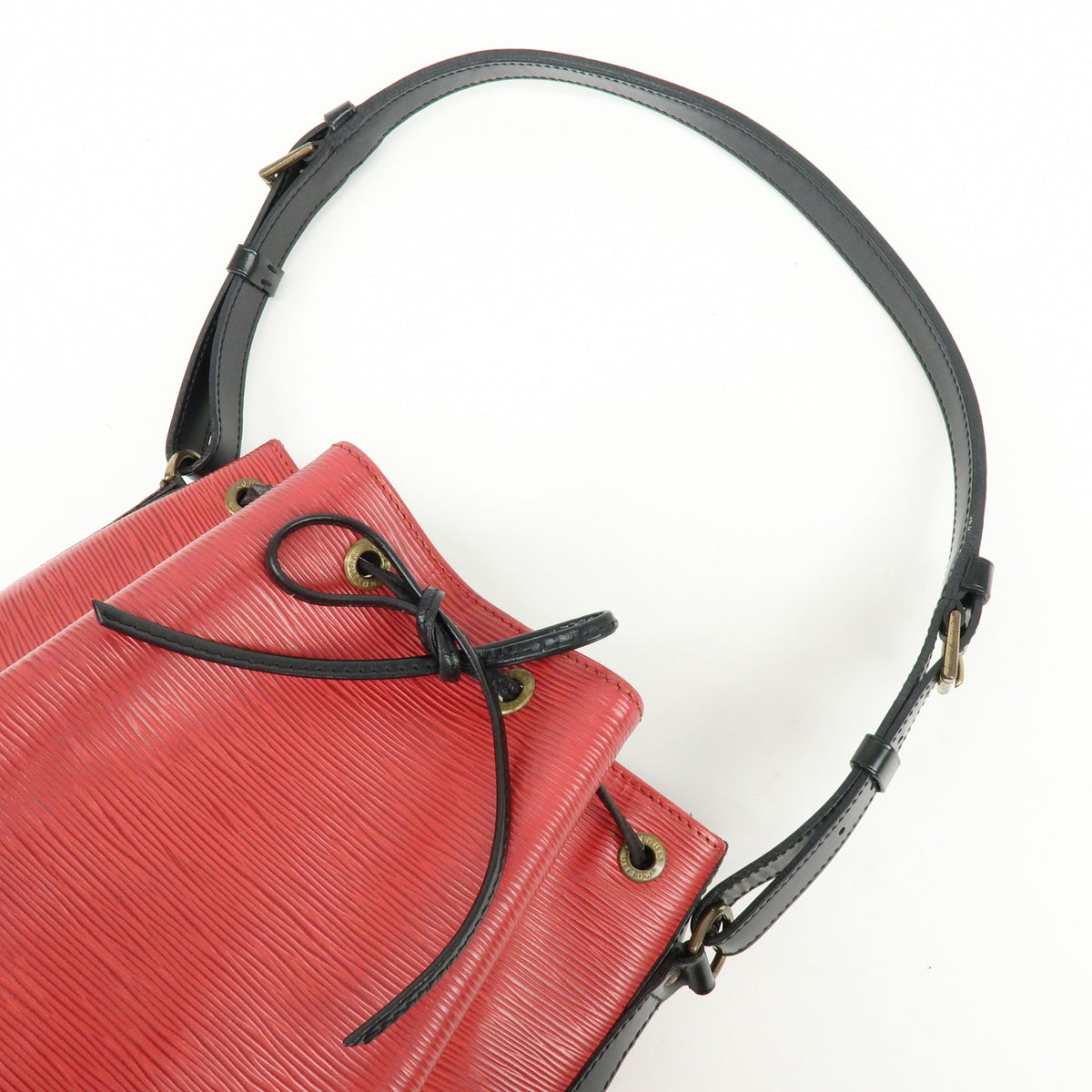 Louis Vuitton Bicolor Petit Noe Epi Leather, Red, Leather, Handbag