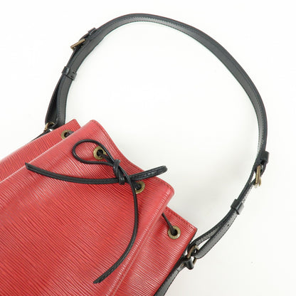 Louis Vuitton Bicolor Petit Noe Epi Leather, Red, Leather, Handbag