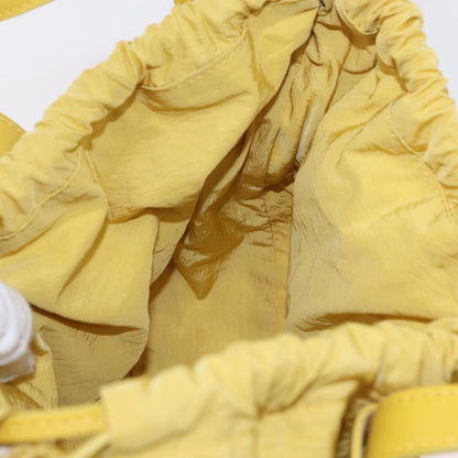 Bottega Veneta Shell Leather, Yellow, Leather, Handbag