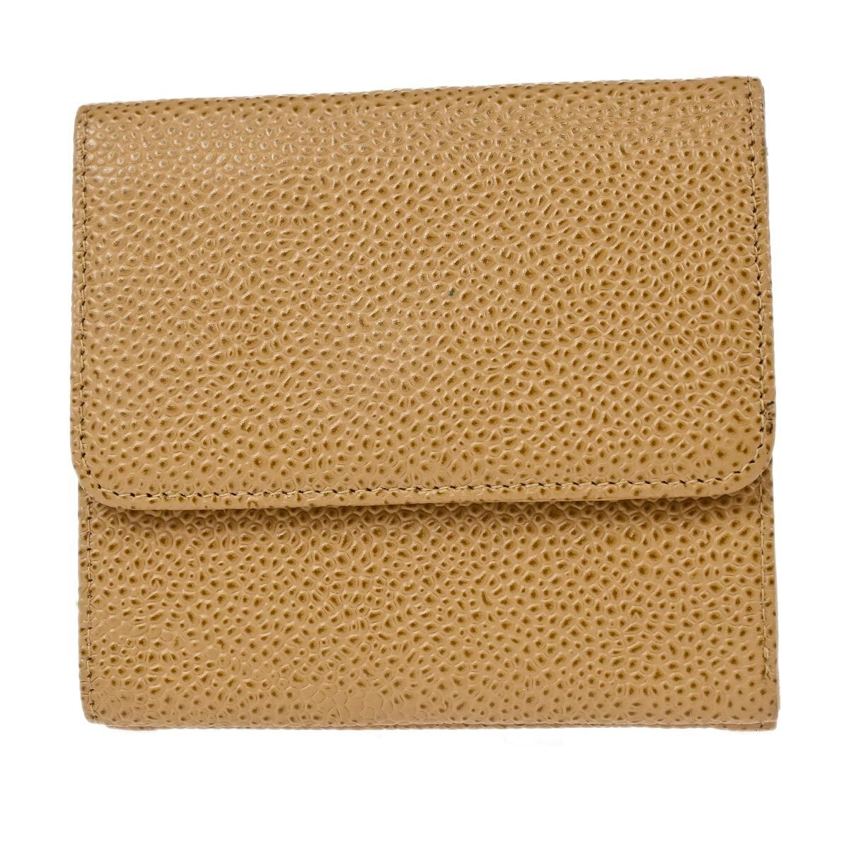 Chanel Vintage Timeless CC Bifold Caviar, Beige, Leather, Wallet