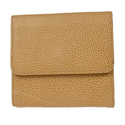 Chanel Vintage Timeless CC Bifold Caviar, Beige, Leather, Wallet