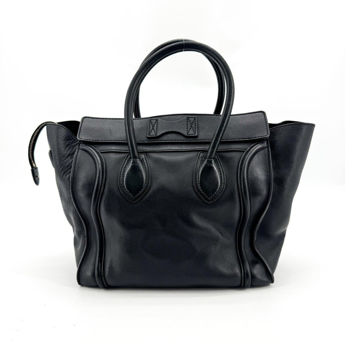 Celine Luggage Embossed Leather, Black, Leather, Handbag