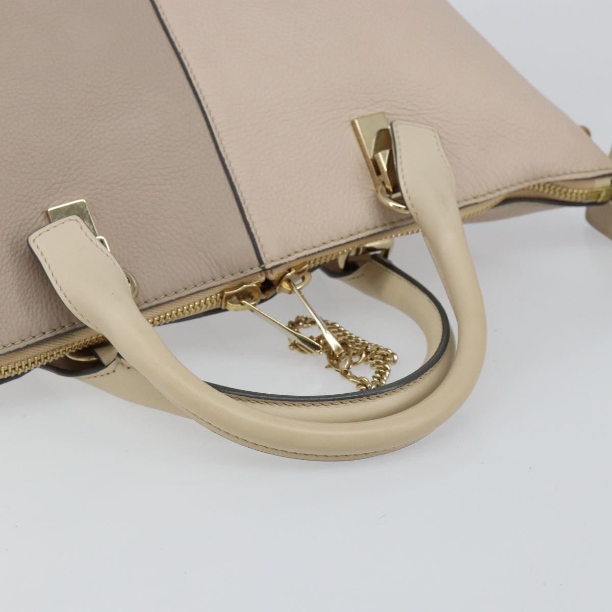 Chloe Bicolor Baylee Satchel Leather, Gray, Leather, Handbag