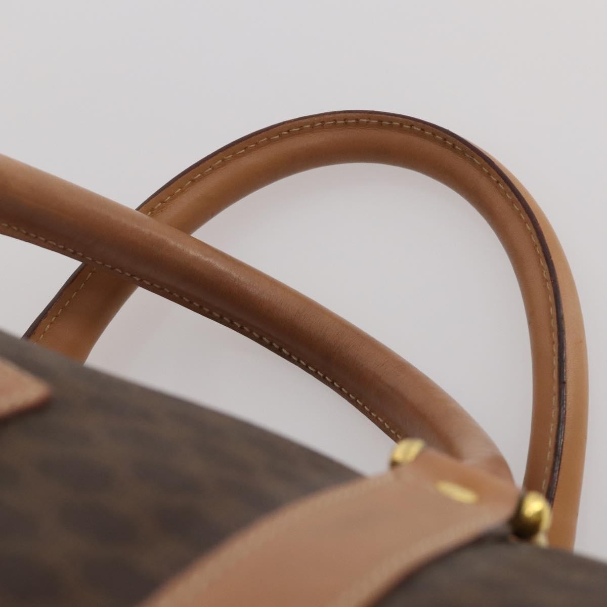 Celine Vintage Duffle Canvas and Leather, Brown, Canvas, Travel Bag