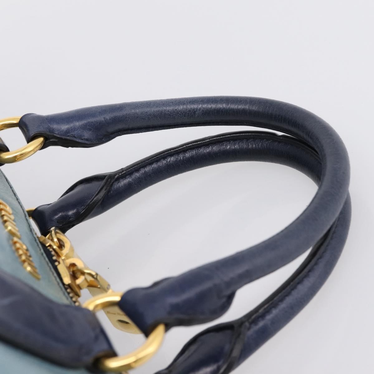 Miu Miu Beau Top Handle Leather, Navy, Leather, Handbag