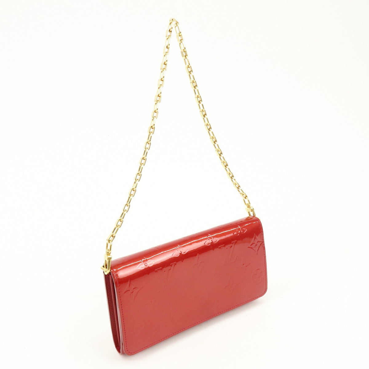 Louis Vuitton Chaine Monogram Vernis, Red, Patent Leather, Crossbody Bag