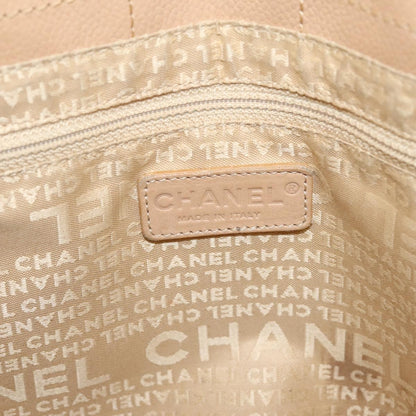 Chanel Chocolate Bar Coco Mark Leather, Beige, Leather, Tote Bag
