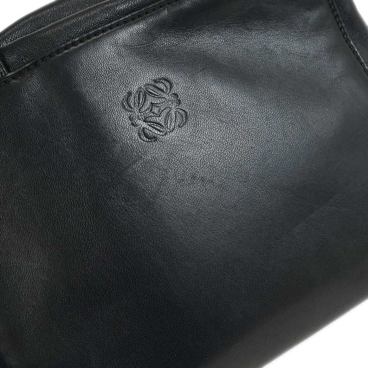 Loewe Anagram Leather, Black, Leather, Handbag