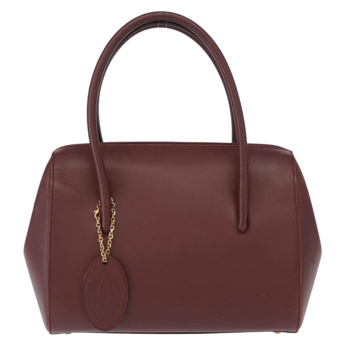 Cartier Must Line Leather, Burgundy, Leather, Handbag