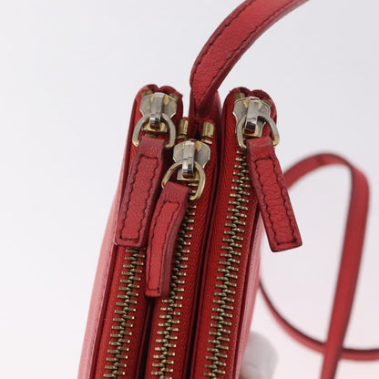 Celine Trio Leather, Red, Leather, Crossbody Bag