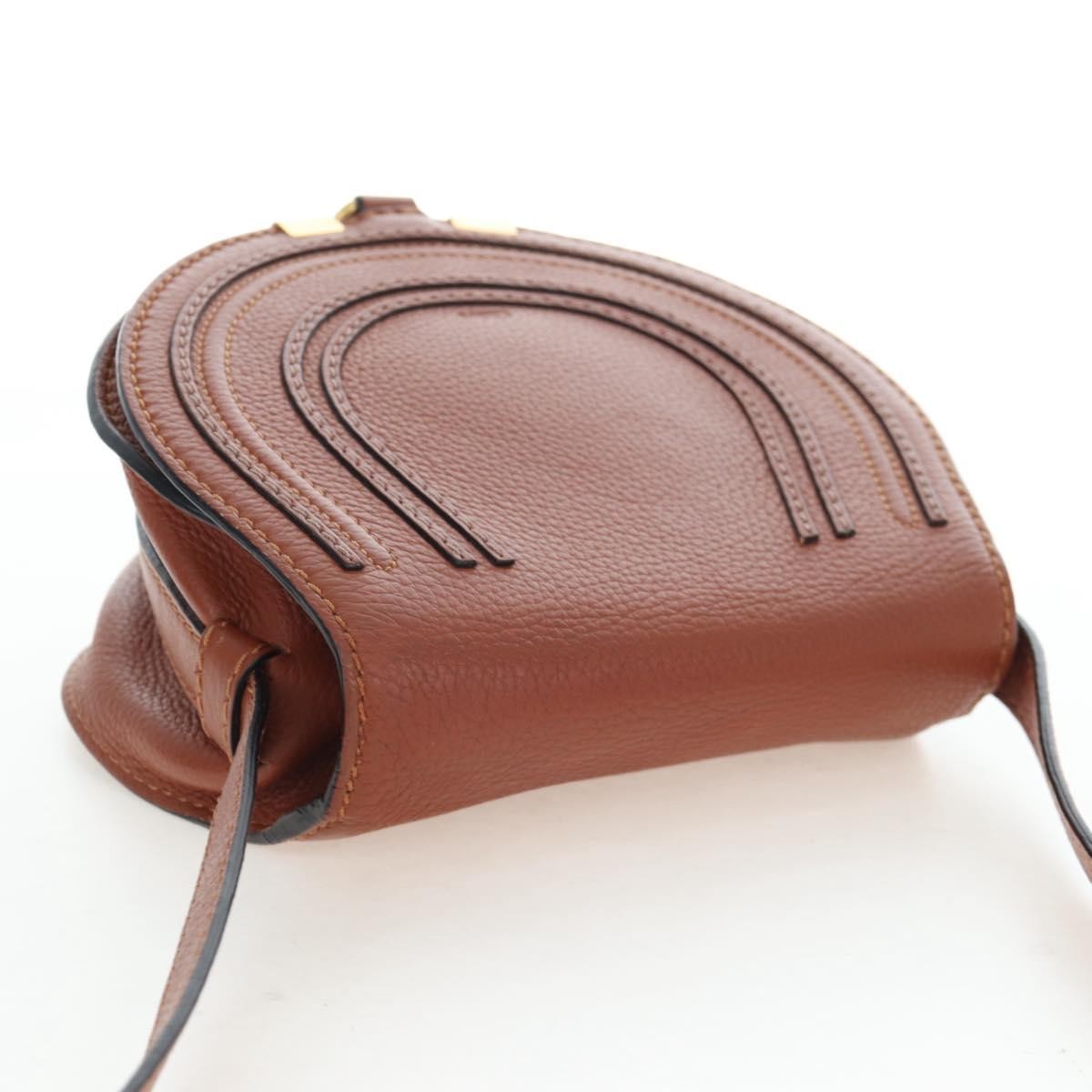 Chloe Marcie Leather, Brown, Leather, Crossbody Bag