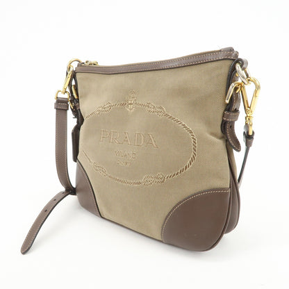 Prada Logo Canvas, Beige, Canvas, Tote Bag
