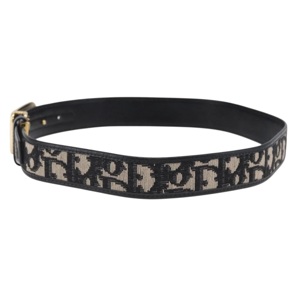 Christian Dior D Buckle Belt Canvas and Leather, Navy, Canvas, Belt