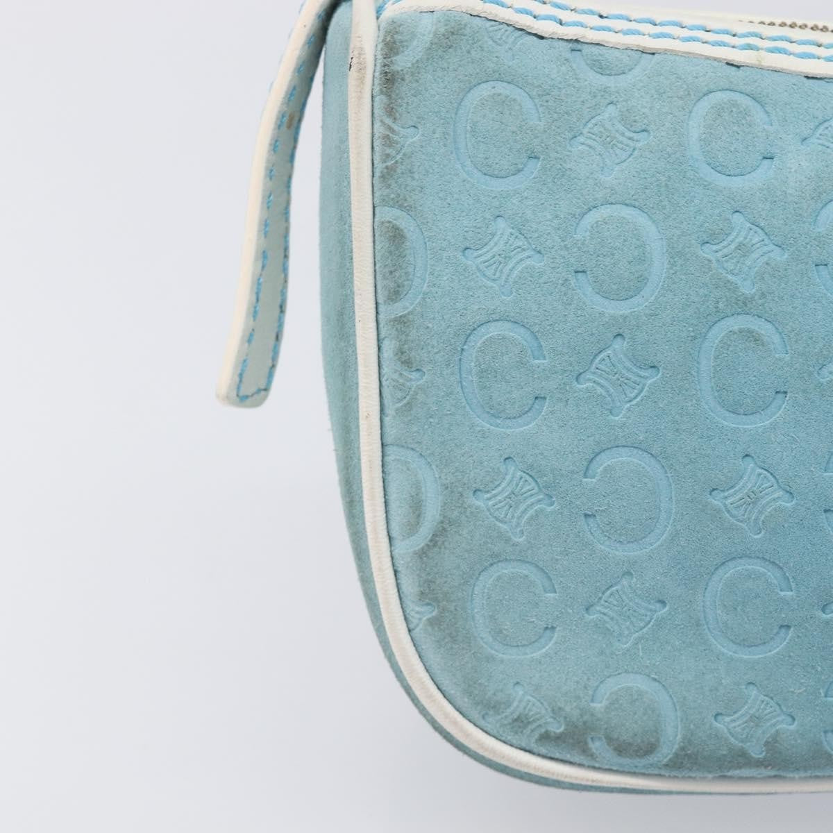 Celine C Macadam Suede, Turquoise, Suede, Handbag