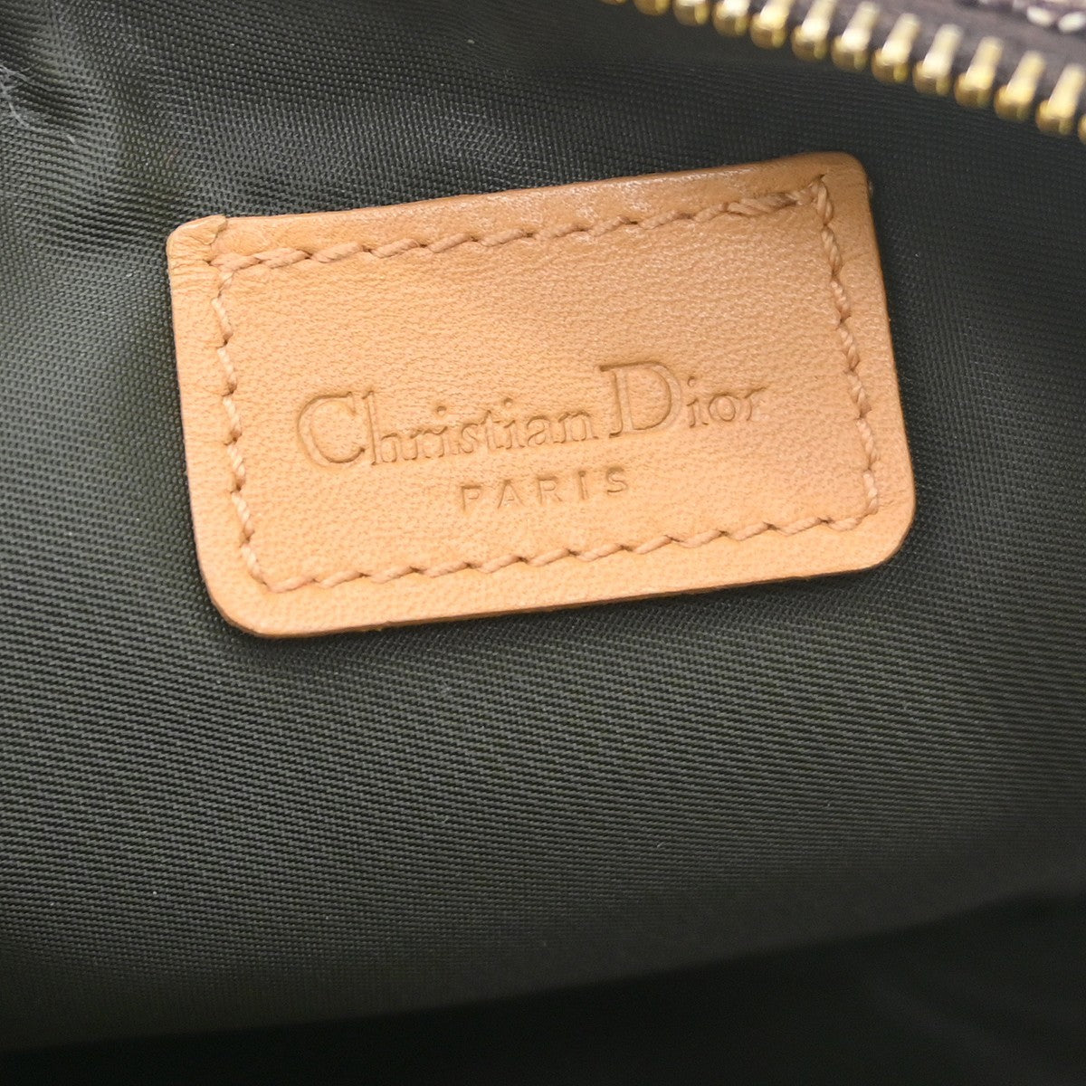 Christian Dior Vintage Saddle Bag Canvas, Brown, Canvas, Clutch