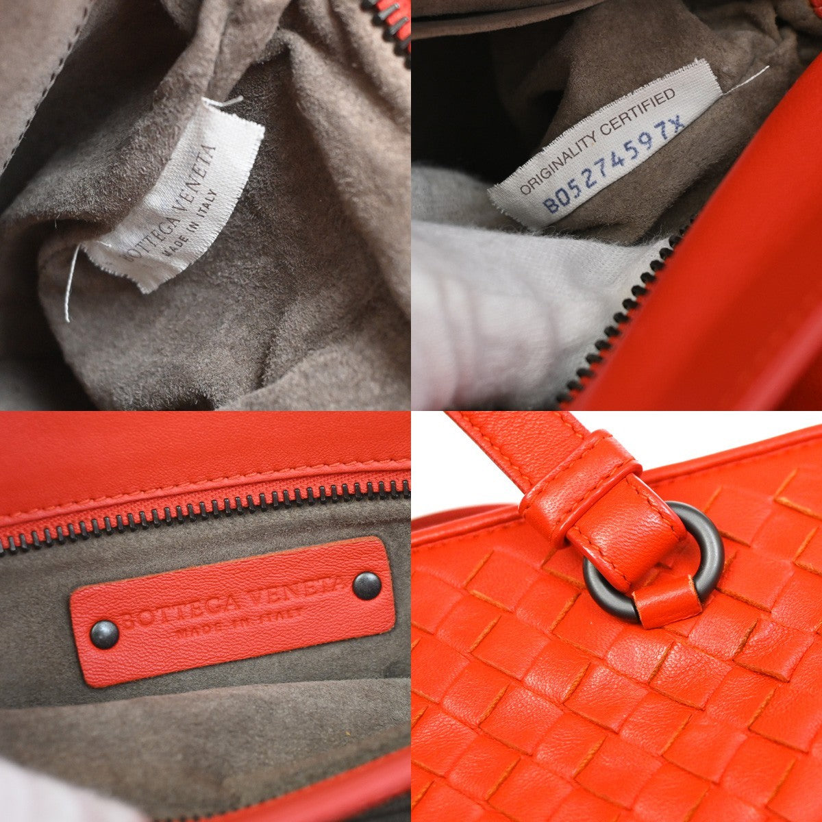 Bottega Veneta 2-Pocket Convertible Tote Intrecciato Nappa, Red, Leather, Tote Bag