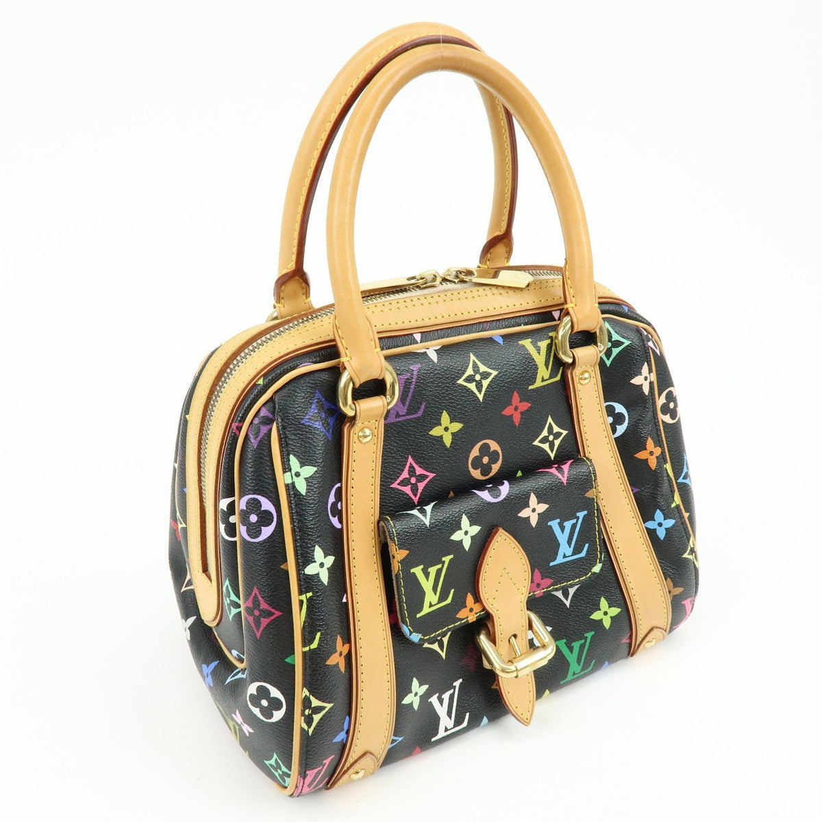 Louis Vuitton Priscilla Monogram Multicolor, Black, Canvas, Handbag