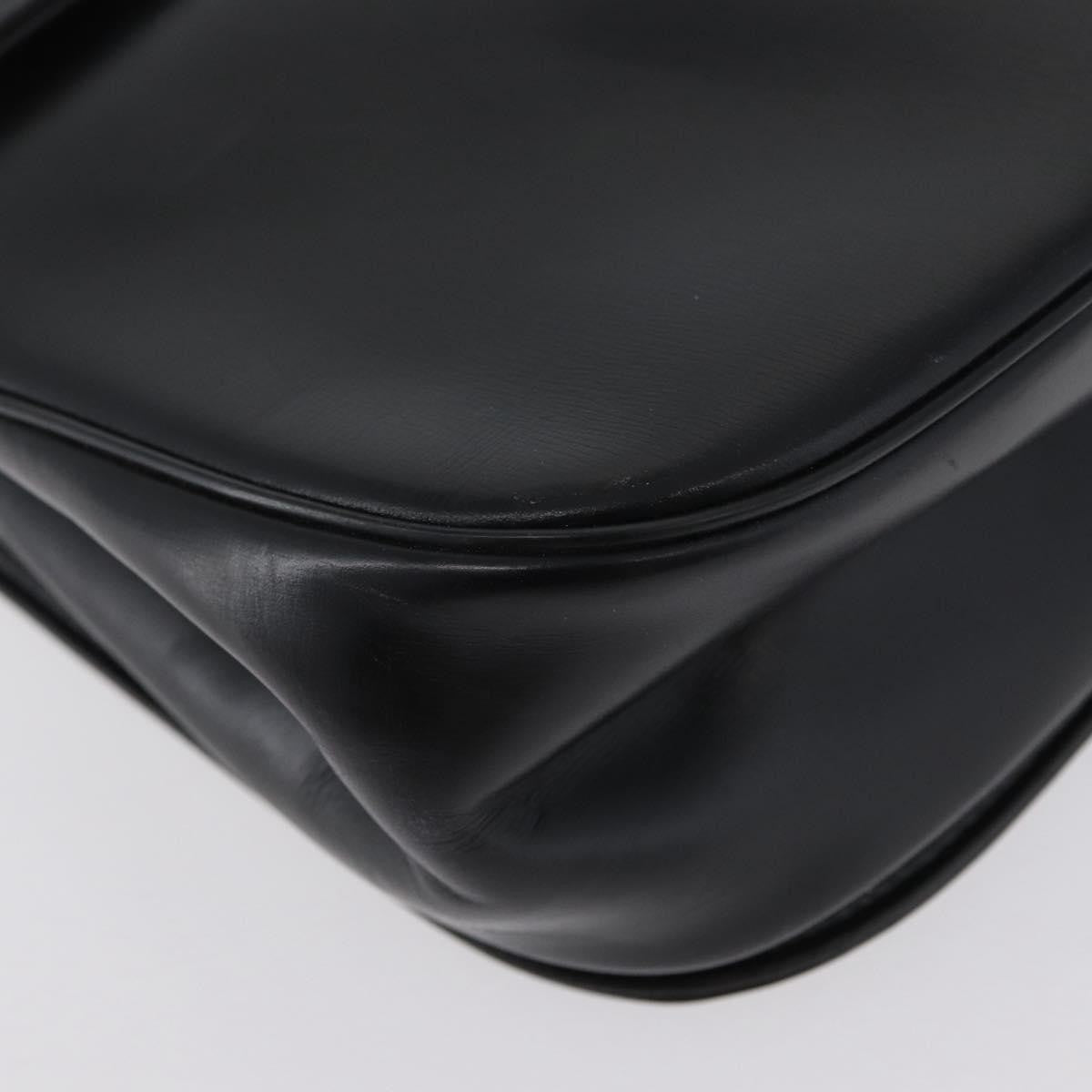 Christian Dior Vintage CD Logo Leather, Black, Leather, Shoulder Bag