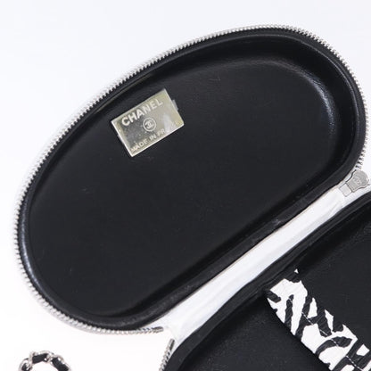 Chanel Coco Neige Zip Around Sunglasses Case with Chain Printed Leather, White, Leather, Sunglasses