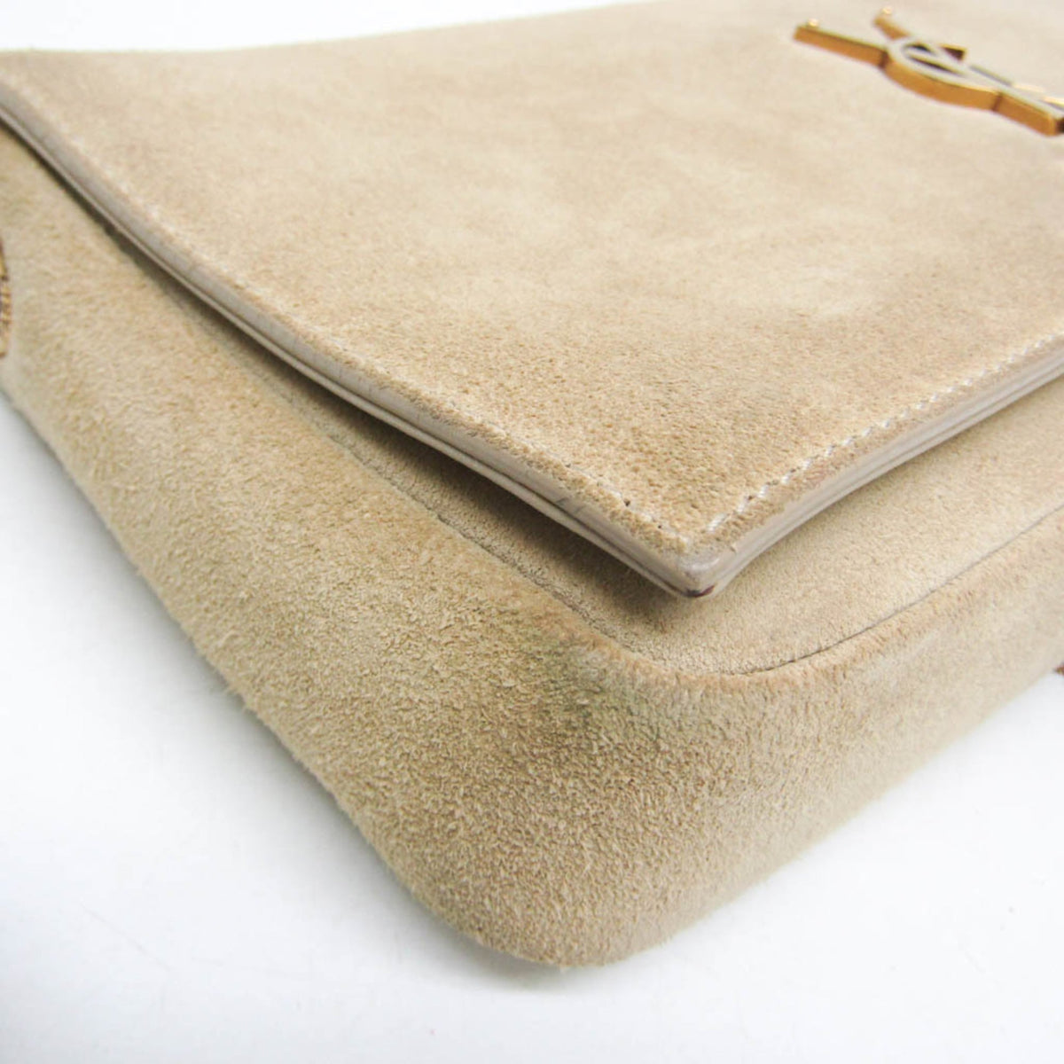Saint Laurent Classic Monogram Tassel Clutch Suede, Beige, Suede, Clutch