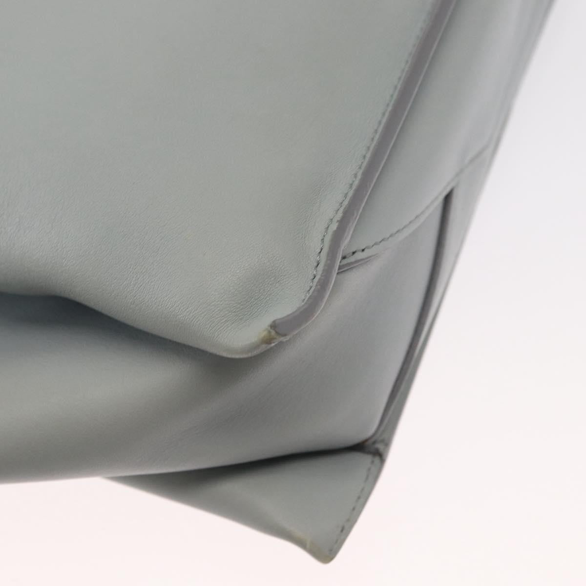 Celine Tri-Fold Clutch on Chain Smooth Leather, Gray, Leather, Clutch