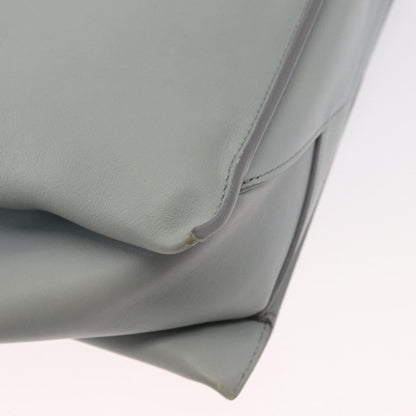 Celine Tri-Fold Clutch on Chain Smooth Leather, Gray, Leather, Clutch