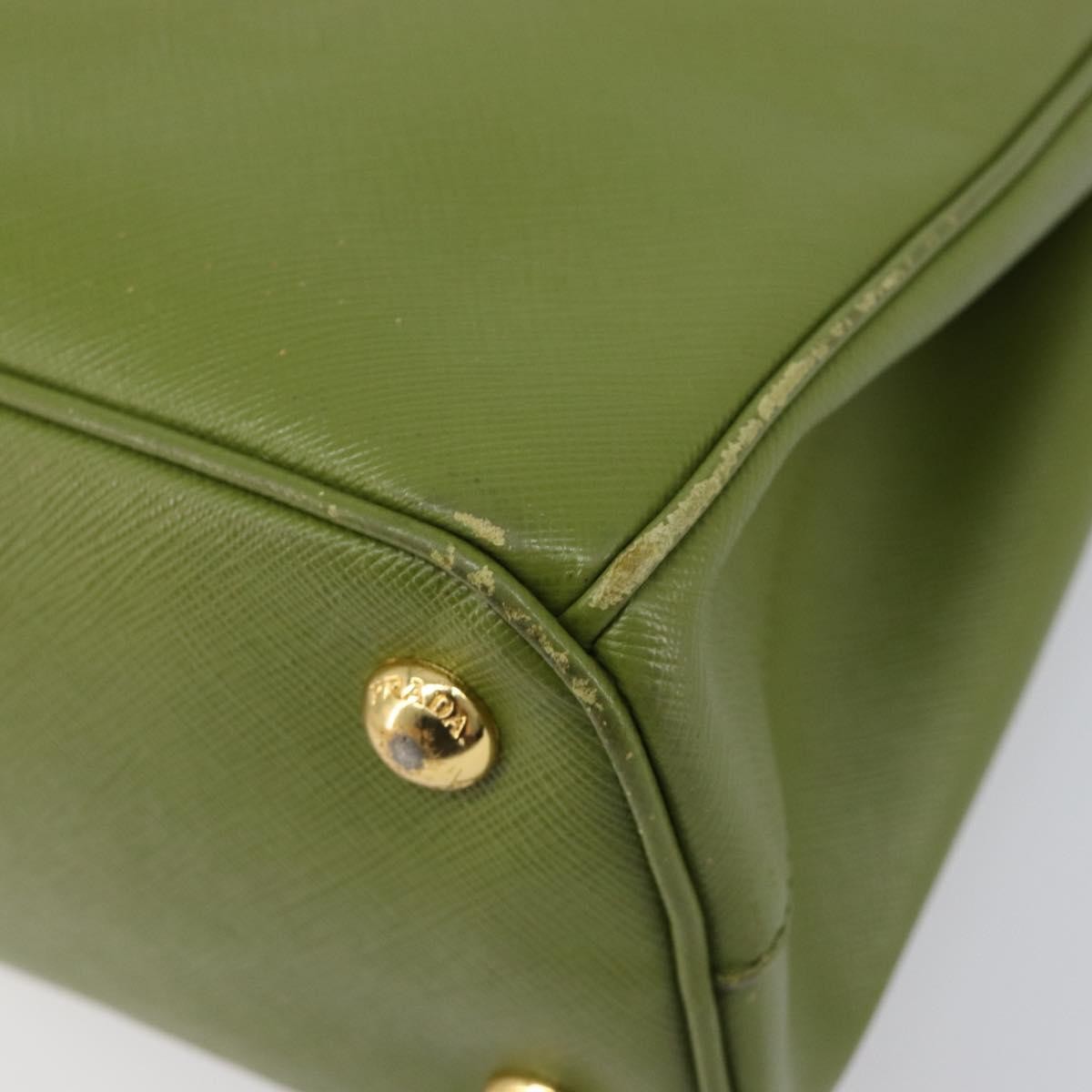 Prada Galleria  Strap Leather, Green, Leather, Handbag