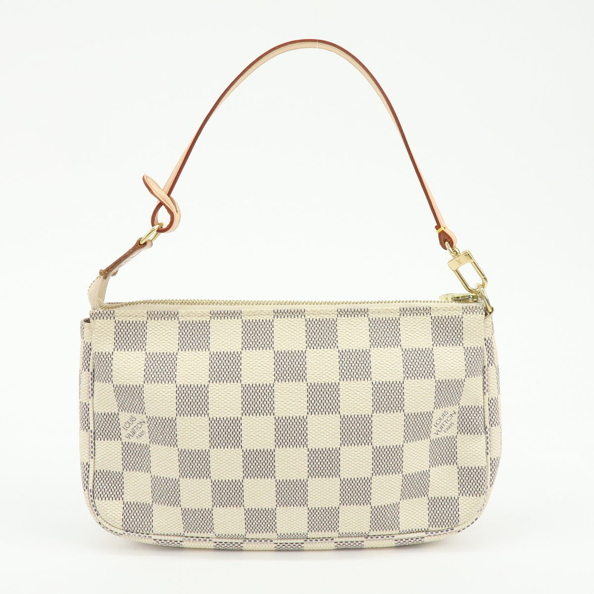 Louis Vuitton Pochette Accessoires Damier, White, Canvas, Clutch