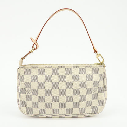 Louis Vuitton Pochette Accessoires Damier, White, Canvas, Clutch