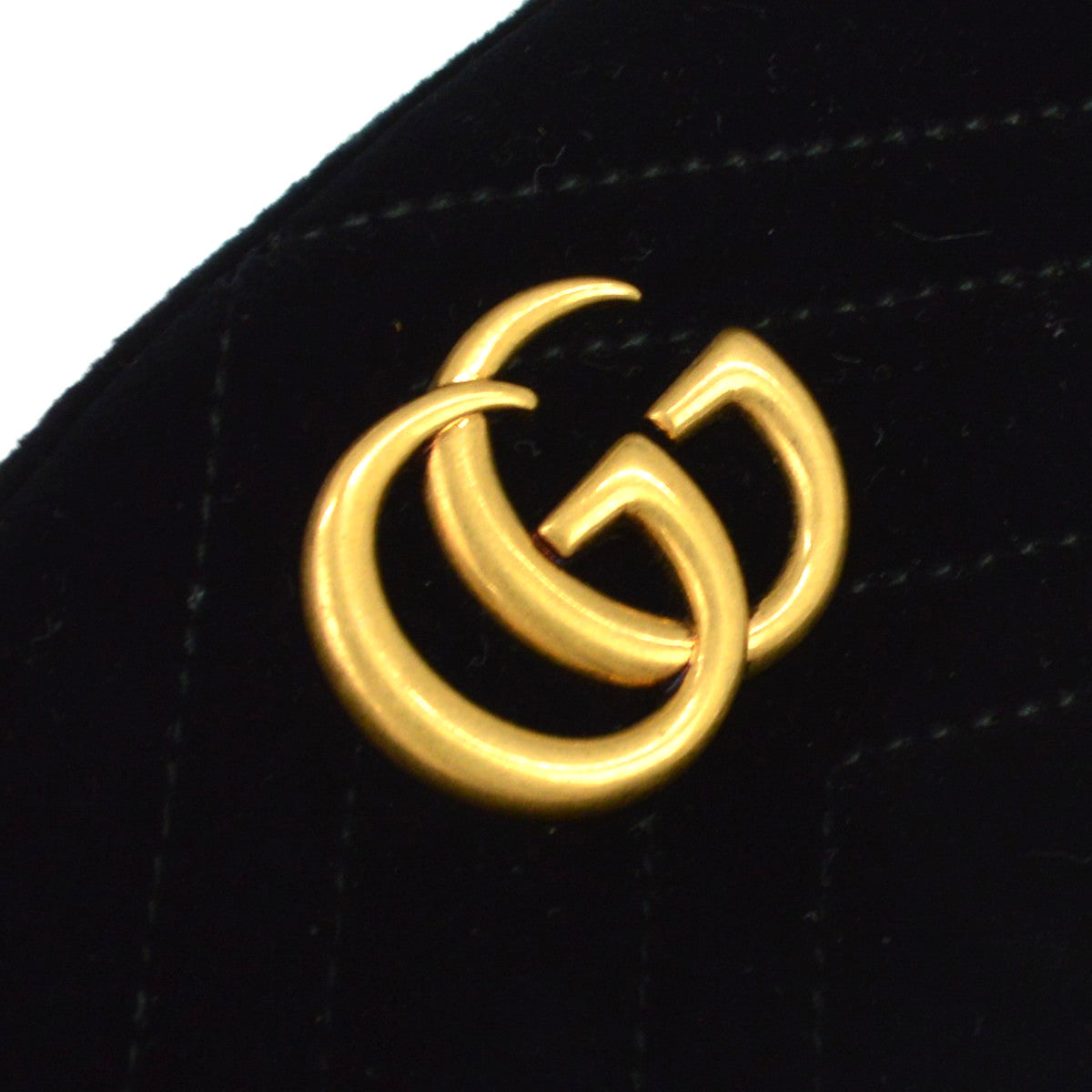 Gucci GG Marmont Belt Embellished Matelasse Velvet, Black, Velvet, Handbag
