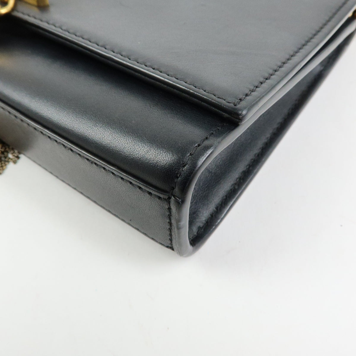 Saint Laurent Classic Monogram Tassel Leather, Black, Leather, Crossbody Bag