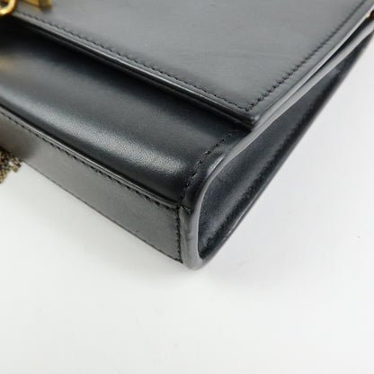 Saint Laurent Classic Monogram Tassel Leather, Black, Leather, Crossbody Bag