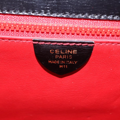 Celine Vintage Logo Top Handle Leather, Black, Leather, Handbag