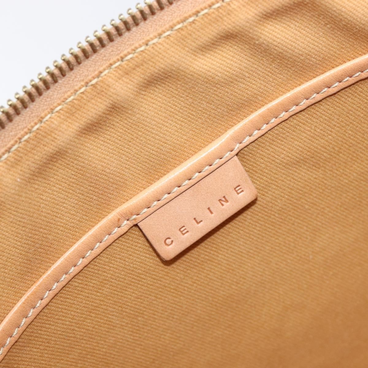 Celine Vintage Zip Hobo Macadam Canvas, Beige, Canvas, Shoulder Bag