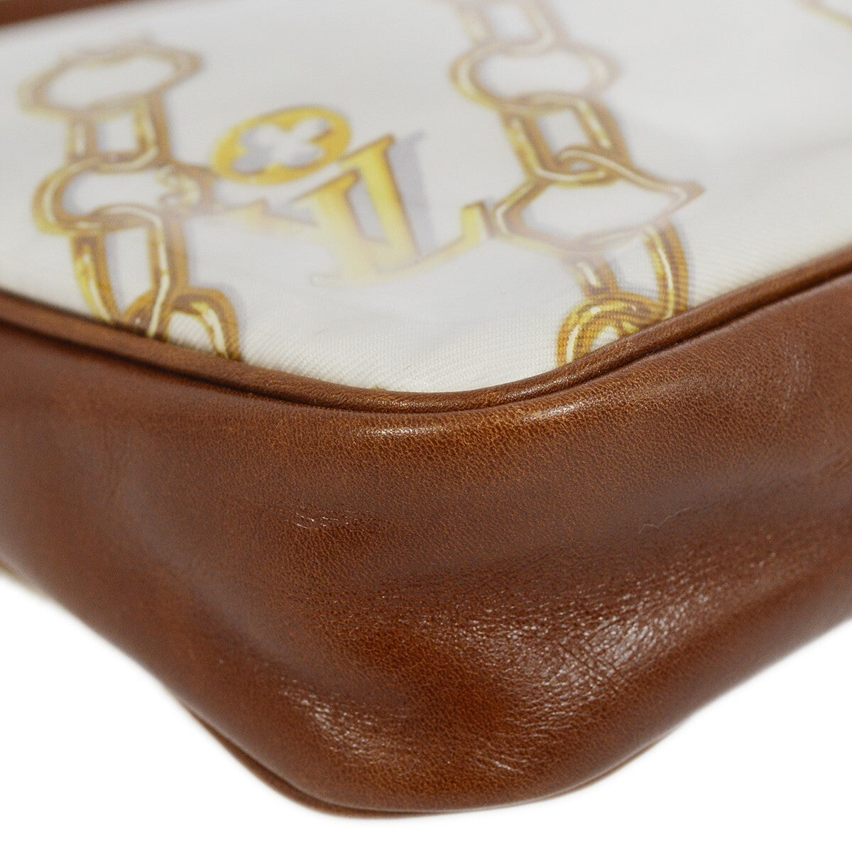 Louis Vuitton Charms Pochette PVC Over Printed Silk, Brown, Leather, Clutch
