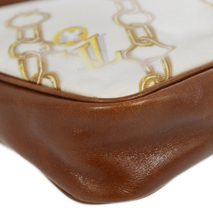 Louis Vuitton Charms Pochette PVC Over Printed Silk, Brown, Leather, Clutch