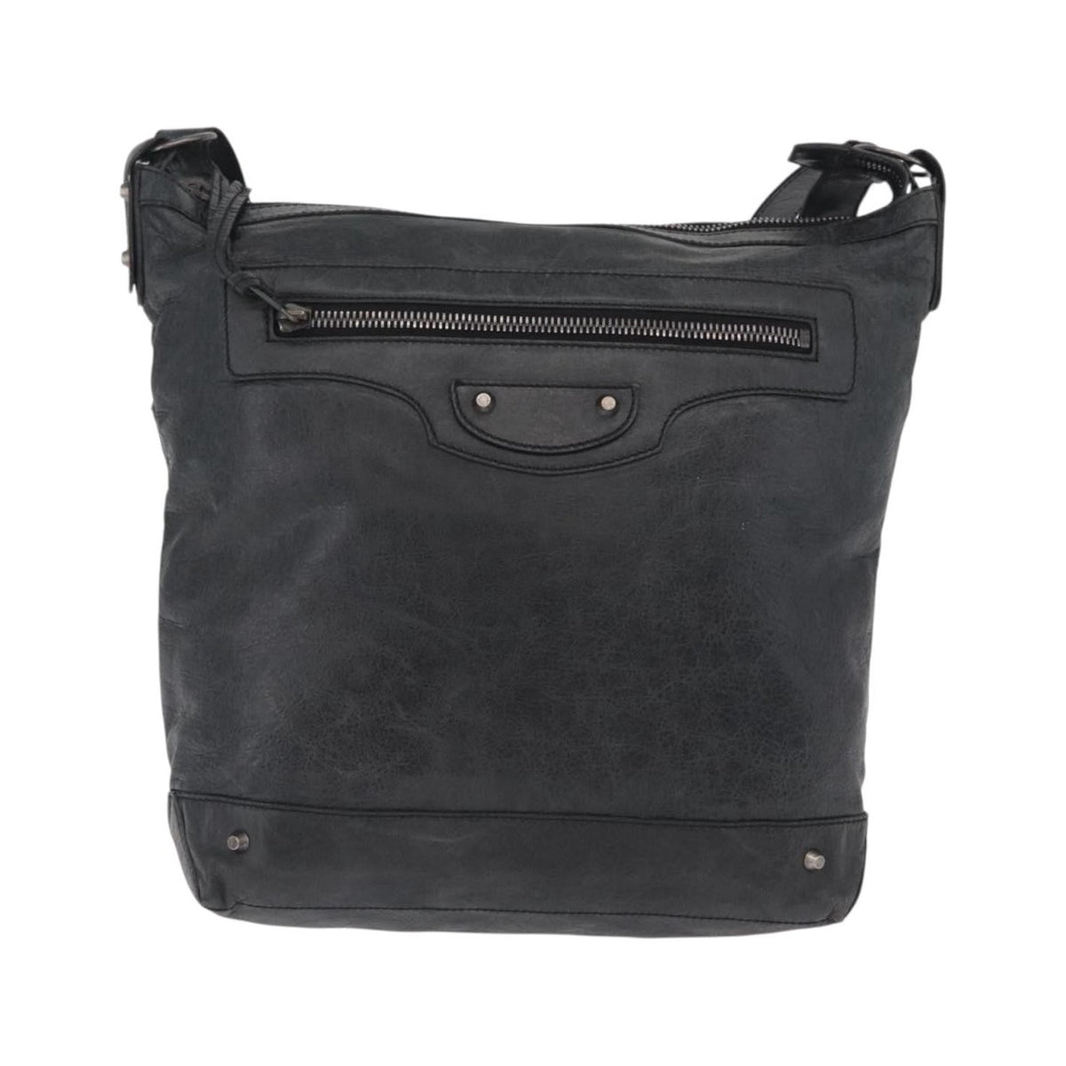 Balenciaga Arena Day Messenger Classic Studs Leather, Black, Leather, Handbag
