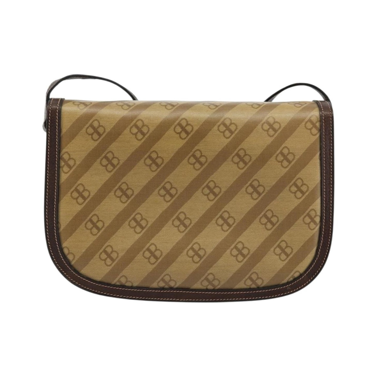 Balenciaga B. Shoulder Leather, Beige, Canvas, Shoulder Bag