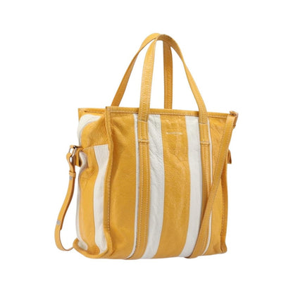 Balenciaga Bazar Leather, Yellow, Leather, Tote Bag