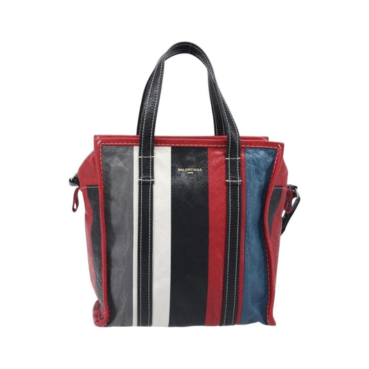 Balenciaga Bazar Striped Leather, Multicolour, Leather, Tote Bag