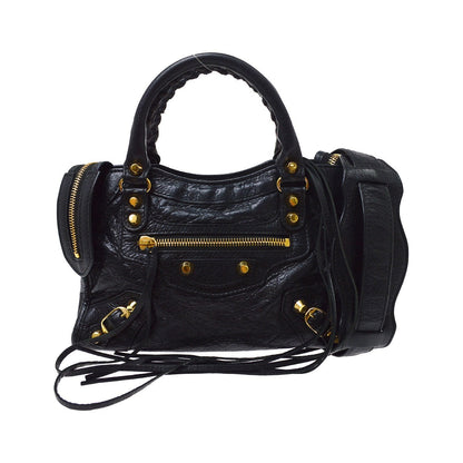 Balenciaga City Leather, Black, Leather, Handbag